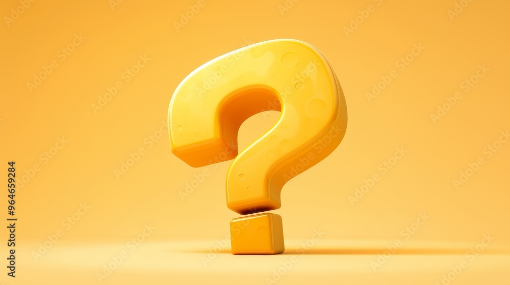 A yellow question mark is on a yellow background A yellow question mark is on a yellow background