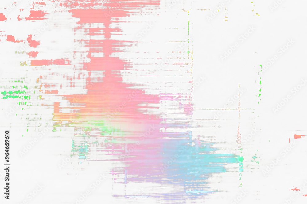 Obraz premium VHS Glitch Texture with Black Background and Green/Red Lines