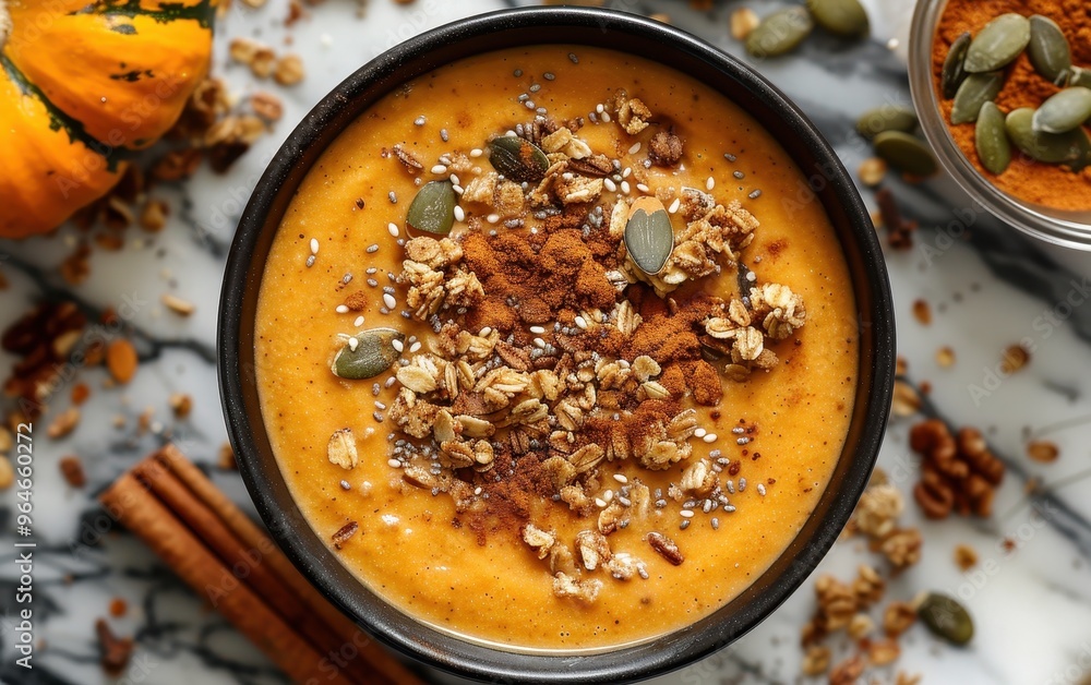 Pumpkin Smoothie Bowl with Toppings Pumpkin Smoothie Bowl with Toppings