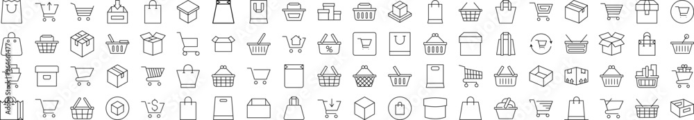 Shopping Cart, Bag, Delivery Bundle of Thin Icons. Editable Stroke. Suitable for Web Sites, Books, Cards, Apps Shopping Cart, Bag, Delivery Bundle of Thin Icons. Editable Stroke. Suitable for Web Sites, Books, Cards, Apps