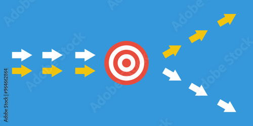 different ways after completed target, temporary cooperation vector concept, alternative opportunities inforgaphic