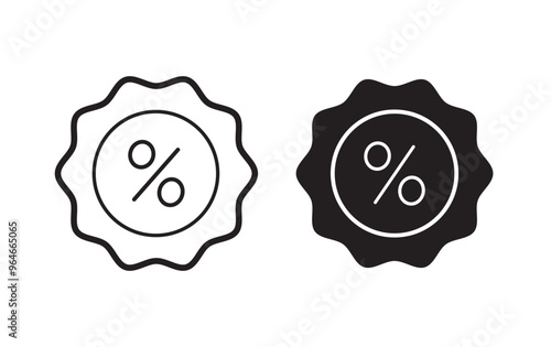 Discount percentage cost rate icon and vector illustration