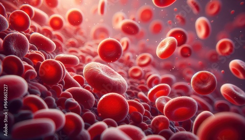 Detailed 3D Visualization of Blood Platelets, Highlighting Their Small Size, Granular Texture, and Role in Blood Clotting for Medical Research.