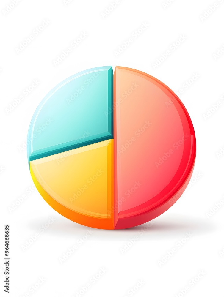 D Pie Chart with Four Sections in Red Yellow Blue and Orange D Pie Chart with Four Sections in Red Yellow Blue and Orange