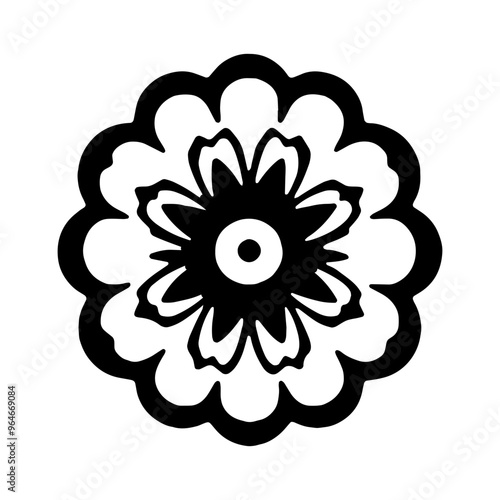 geometrical Mandala Clipart, coloring book interior, Muslim mandala, Line art, Round Ornament Pattern, Illustration of mandala art decor design, silhouette, illustration.