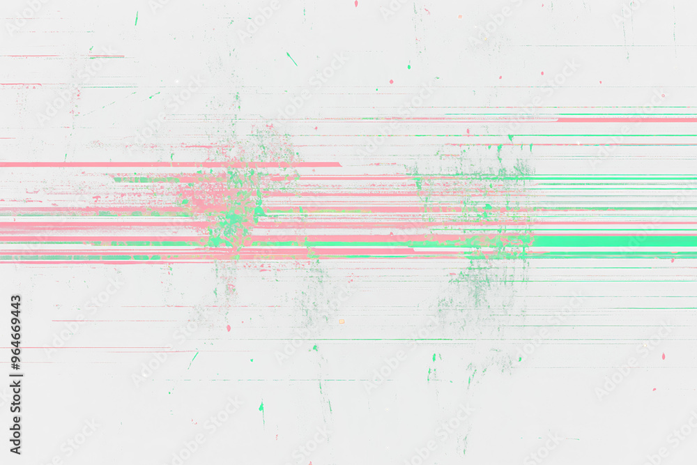 Vhs Static Noise Texture With Green And Red Lines On Transparent