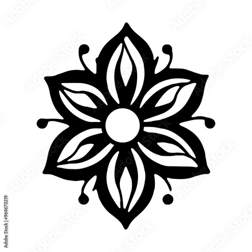 geometrical Mandala Clipart, coloring book interior, Muslim mandala, Line art, Round Ornament Pattern, Illustration of mandala art decor design, silhouette, illustration.