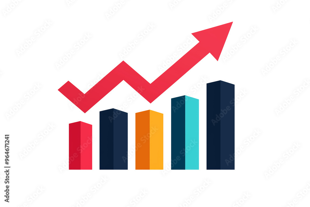 A colorful bar chart illustration featuring four bars in various heights, symbolizing business growth or statistical data. A colorful bar chart illustration featuring four bars in various heights, symbolizing business growth or statistical data.