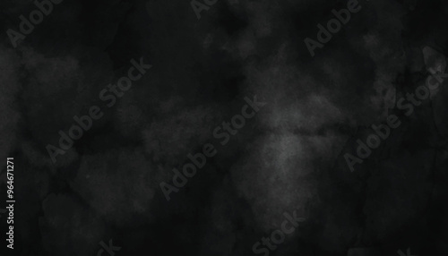 Black grunge texture. Abstract black watercolor background. Abstract painting with distressed texture. Black and white wall texture.