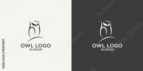  illustration of owl luxury logo. owl logo. Design logos, icons and business cards. Premium vector.
