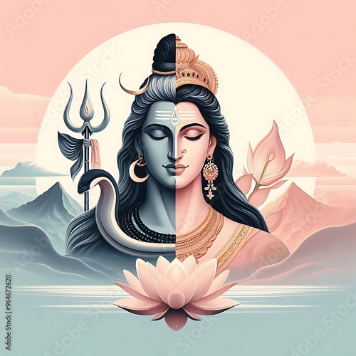 Lord Shiva and Mata Parvati photo