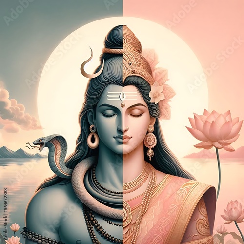 Lord Shiva and Mata Parvati photo