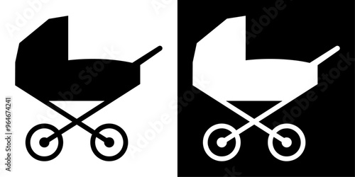 ofvs722 OutlineFilledVectorSign ofvs - baby stroller vector icon . access sign . isolated transparent . outline and filled version . AI 10 / EPS / PNG . g12068