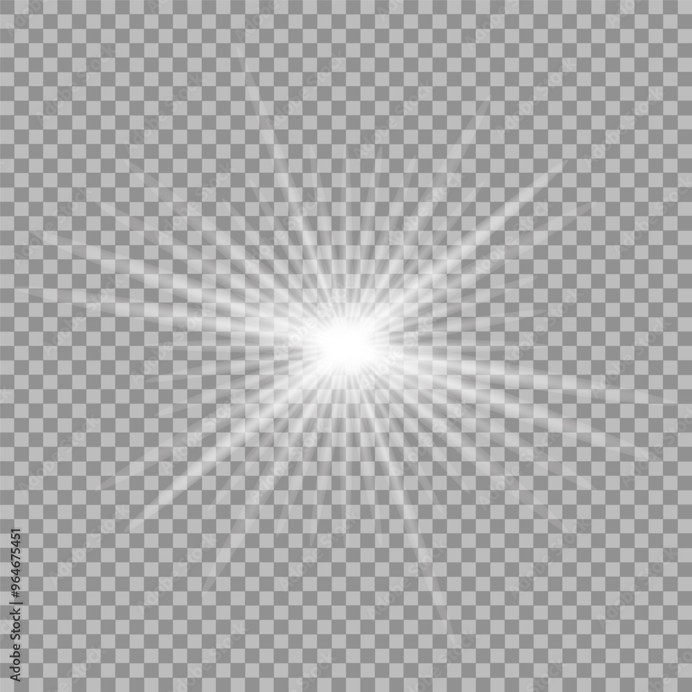 White beautiful light explodes with a transparent explosion. Vector, bright illustration for perfect effect with sparkles. Bright Star. Transparent shine of the gloss gradient, bright flash. White beautiful light explodes with a transparent explosion. Vector, bright illustration for perfect effect with sparkles. Bright Star. Transparent shine of the gloss gradient, bright flash.