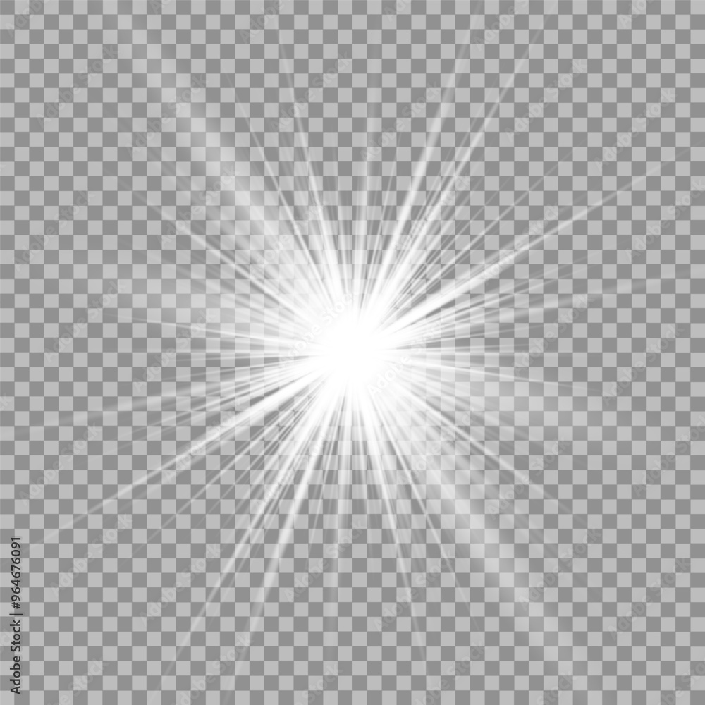 White beautiful light explodes with a transparent explosion. Vector, bright illustration for perfect effect with sparkles. Bright Star. Transparent shine of the gloss gradient, bright flash. White beautiful light explodes with a transparent explosion. Vector, bright illustration for perfect effect with sparkles. Bright Star. Transparent shine of the gloss gradient, bright flash.