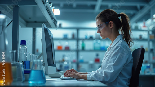 pharmacist working on computer