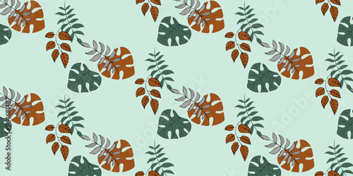 Creative conceptual images of abstract tree leaves, textures in a minimalistic style. Modern design templates for holidays, advertising, brand, bed linen. Ornament, seamless pattern, texture.