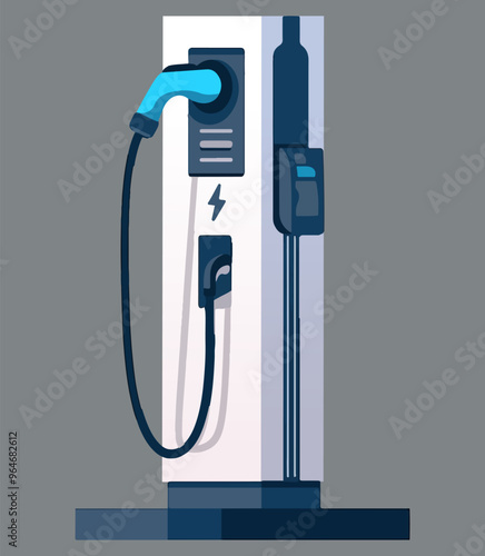 Electric Vehicle Charging Station, perfect for illustrating sustainable transportation, green energy, and the future of mobility