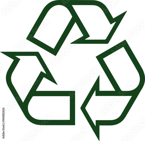 A bold green recycle symbol, universally recognized for environmentalism, sustainability, and eco-friendly practices