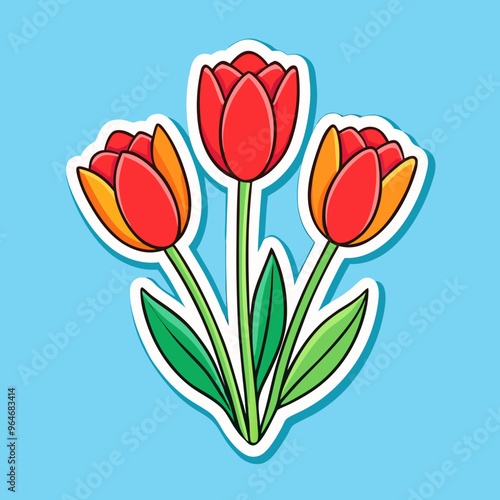 Tulip Vector Sticker Art