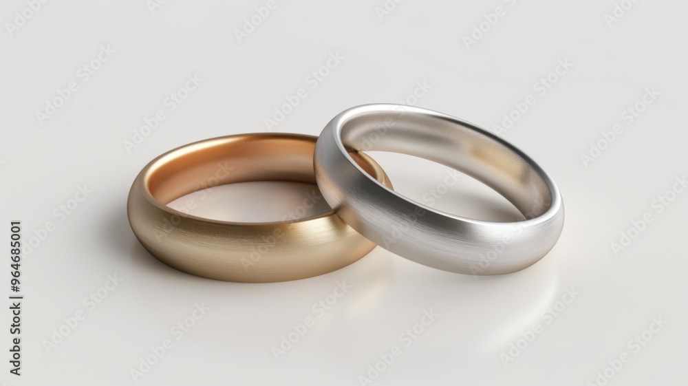 Dual tone wedding rings on white Dual tone wedding rings on white