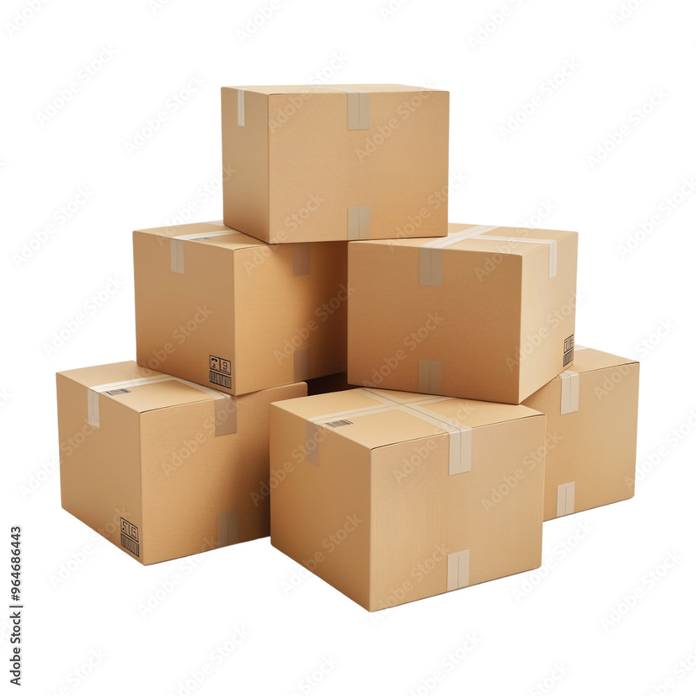 Boxes Stack for Delivery isolated on white background Boxes Stack for Delivery isolated on white background
