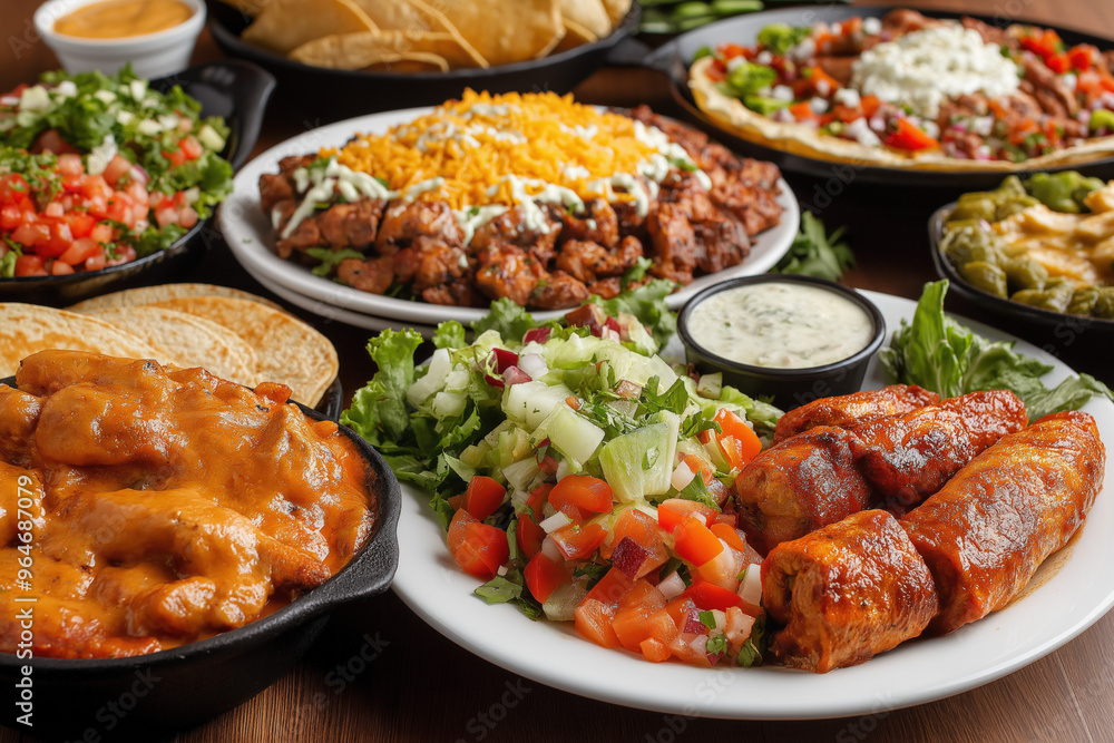New Mexican Food Served On A Table New Mexican Food Served On A Table