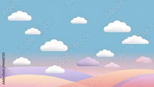 Illustration of sky and clouds.