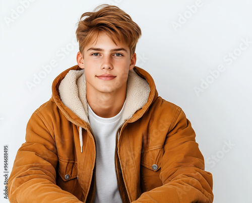 Teen Sitting On A White Bac...