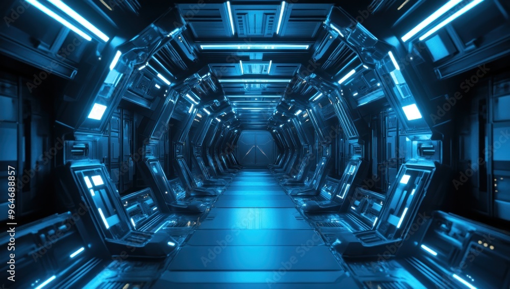 Futuristic Spaceship Corridor Futuristic Spaceship Corridor