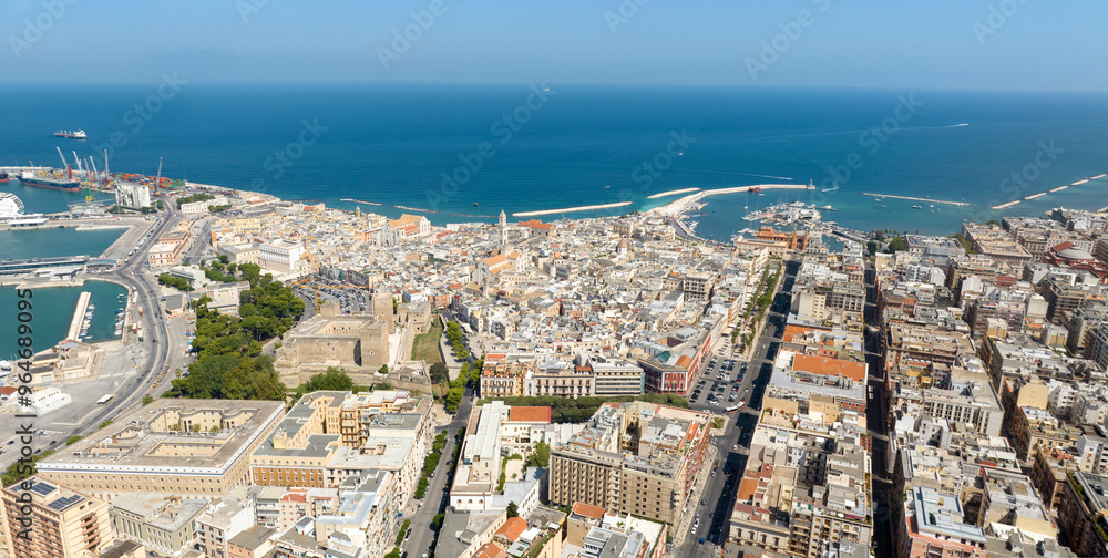 Fototapeta premium Panoramic aerial view of the city of Bari, Puglia, Italy.