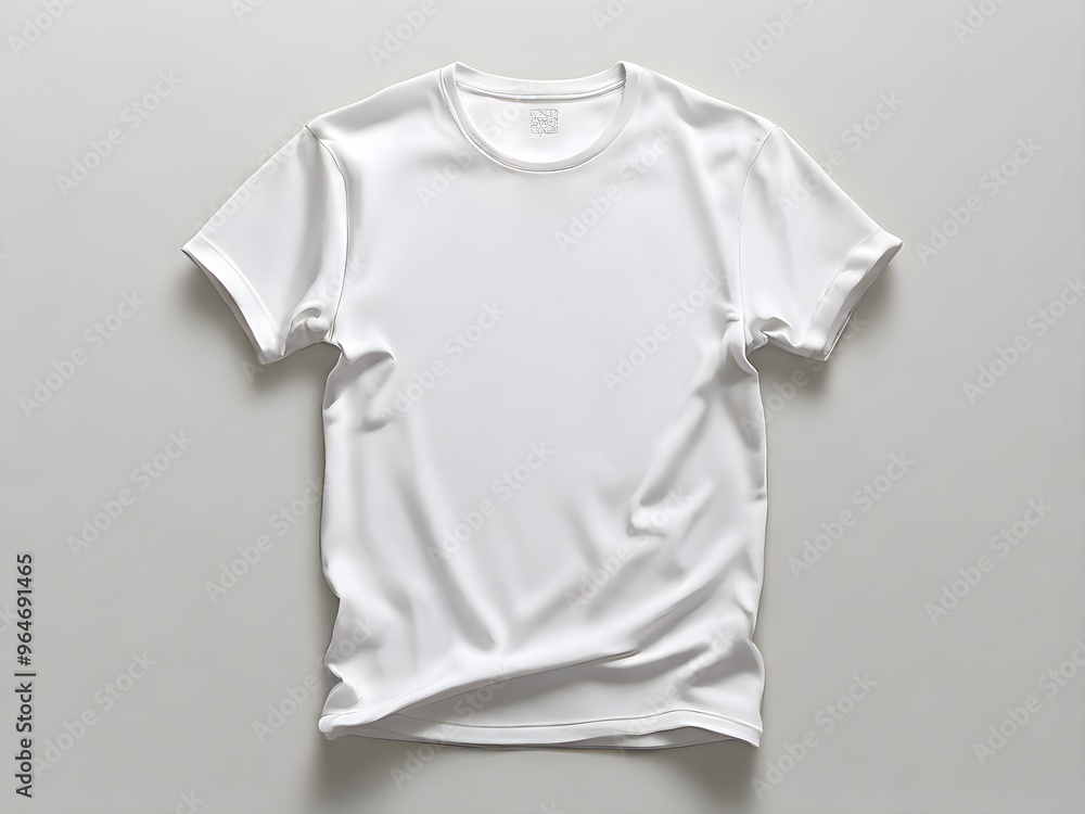 Mockup for white t-shirt with copy space on gray background. Mockup for white t-shirt with copy space on gray background.