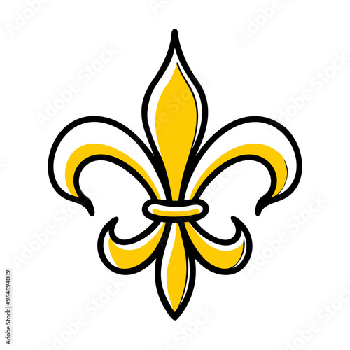 Fleur-de-Lis Black and Yellow Icon