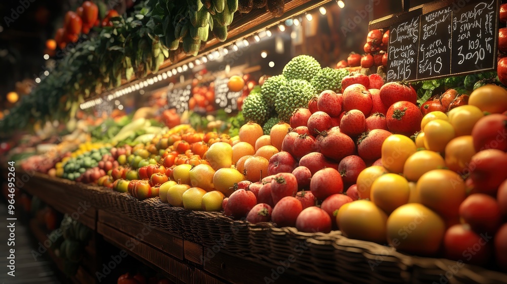 Brightly lit aisle, beverages, canned goods, well-organized shelves, clean space. Brightly lit aisle, beverages, canned goods, well-organized shelves, clean space.