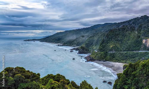 Irimahuwhero Lookout, Tasman Sea, South Island, New Zealand