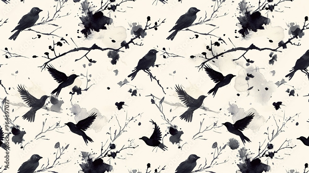 inkwash pattern wallpaper