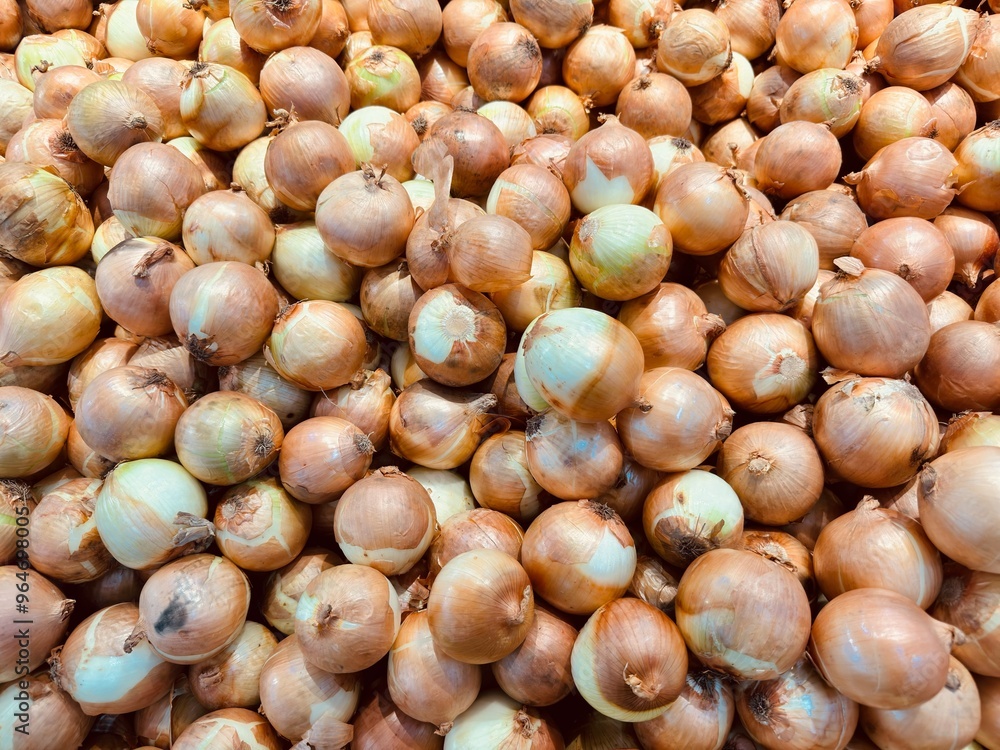 Onions in the market, pile of onions, onions background Onions in the market, pile of onions, onions background