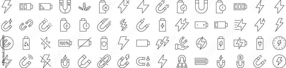 Energy, Battery, Charger Line Icon Set. Editable Stroke. Minimalistic Linear Pictogram for Design of Cards, Apps, Banners, Posts Energy, Battery, Charger Line Icon Set. Editable Stroke. Minimalistic Linear Pictogram for Design of Cards, Apps, Banners, Posts