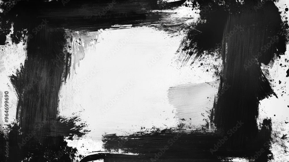 Fototapeta premium Abstract Black and White Painting