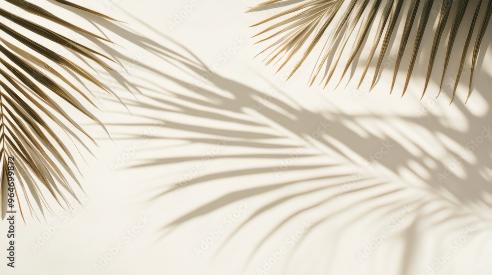Obraz premium Tropical Shadows on Neutral Background