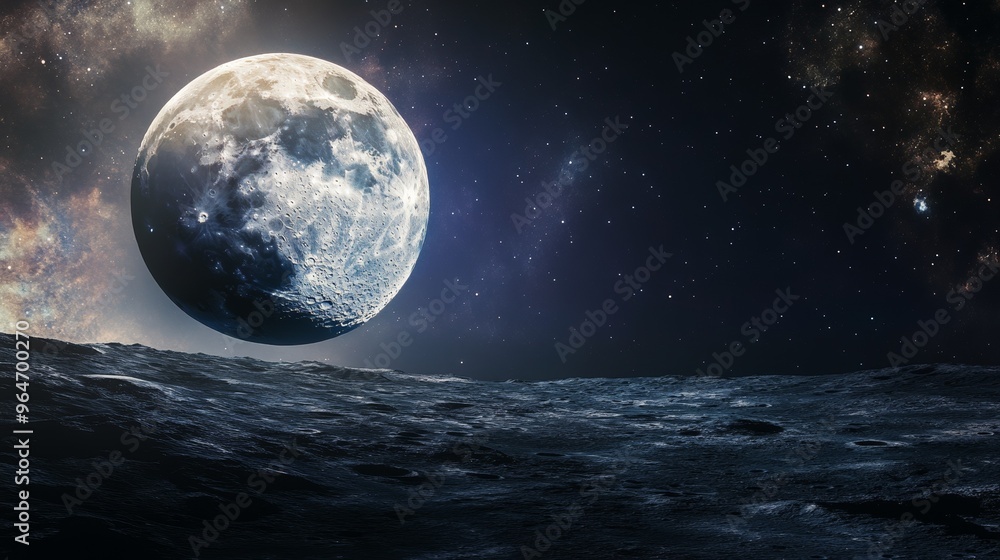 Majestic Moon Over Ocean Majestic Moon Over Ocean