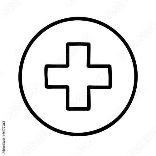 Black icon of a medical cross