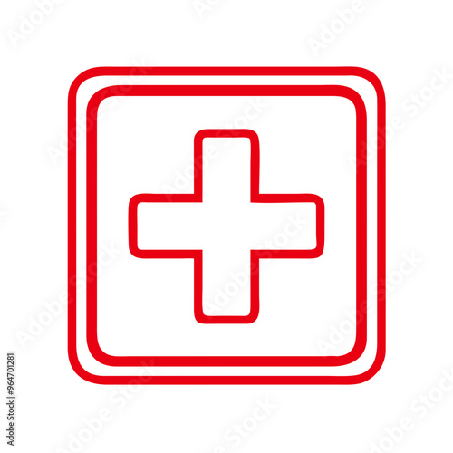 Red icon of a medical cross