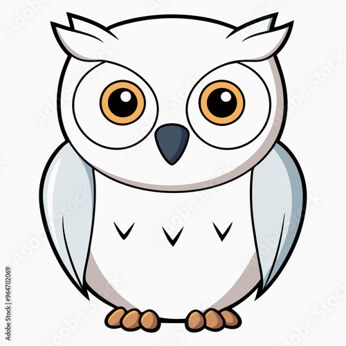 White Owl Vector Art