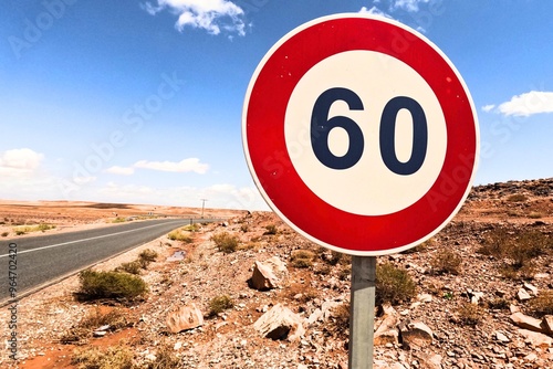 Speed Limit 60 Traffic Sign photo