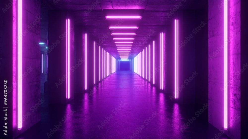 Fototapeta premium Neon Light Corridor
