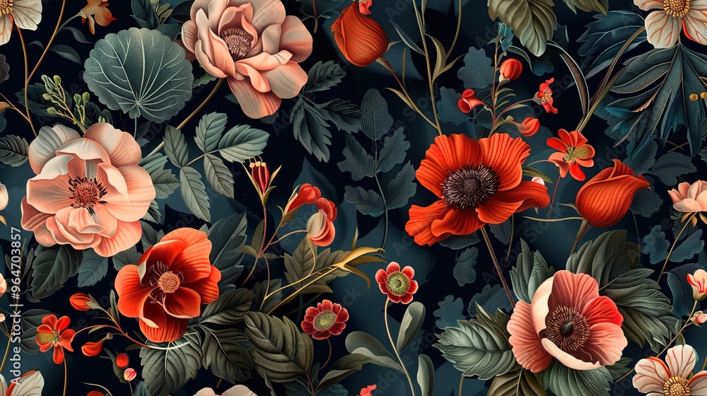 Fototapeta premium vintage floral pattern wallpaper