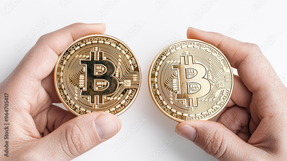 Two people holding two golden B's in their hands