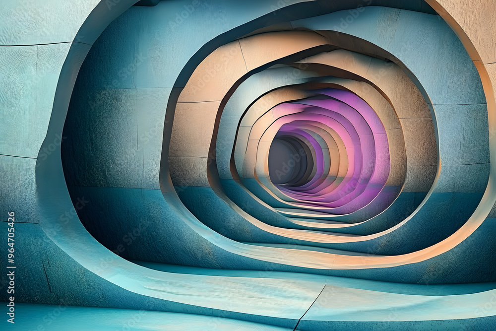 Fototapeta premium 3D abstract rendering, the gateway to an unknown world of geometry and texture