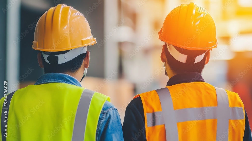 Construction Workers in Safety Gear Construction Workers in Safety Gear